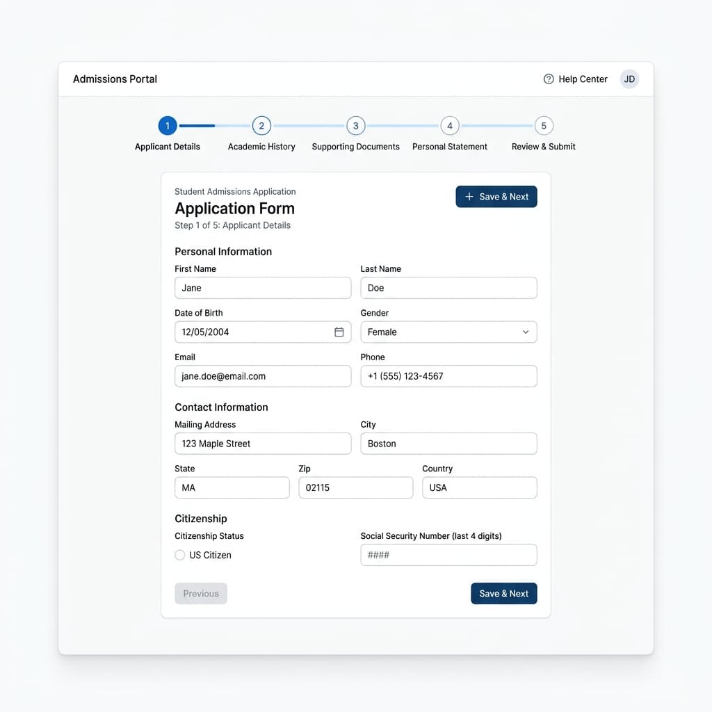 Educational institution dashboard module preview